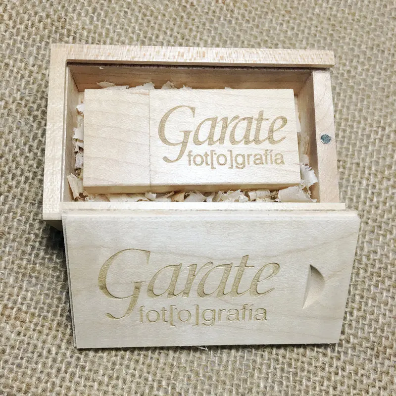 Usb флэш накопитель логотип на заказ деревянный флеш с коробкой 64 ГБ 32 16 4 u диск