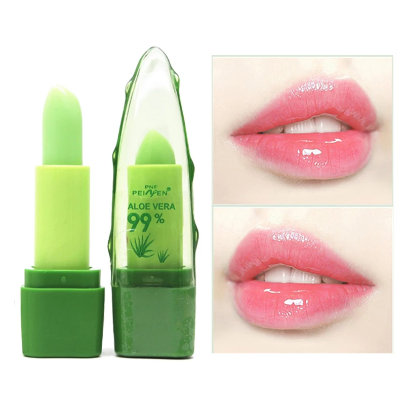 Увлажняющая губная помада с алоэ вера стойкая меняющая температуру бальзам для