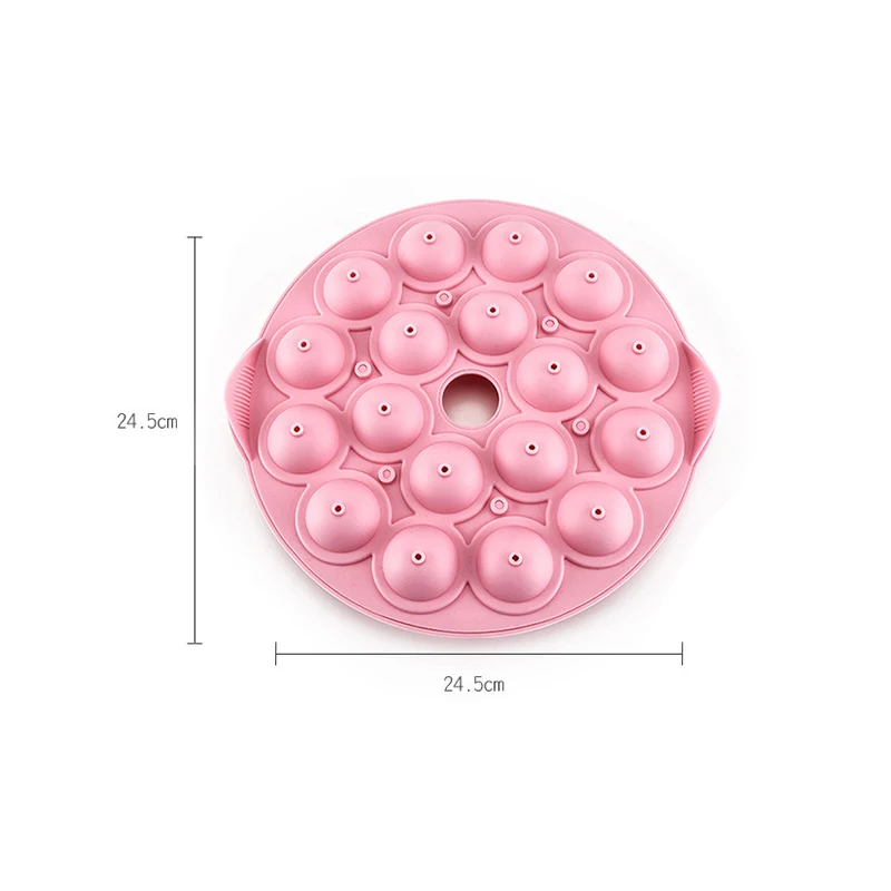 18-отверстие Инструменты для тортов розовый круглый силиконовый леденец на