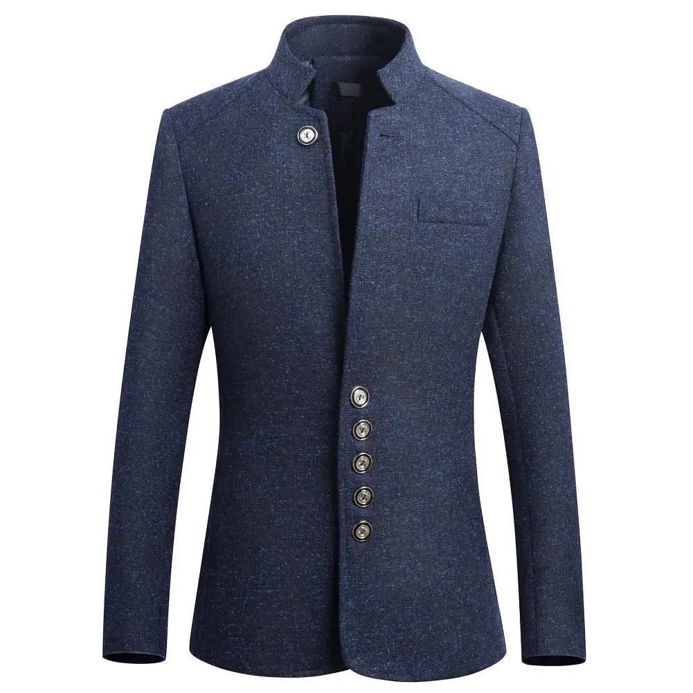 

Fashion Men Stand Collar Suit Jacket Fashion Suit Business Blazer Slim Single Breasted Business Blazer Coat Men Coat Casual Coat