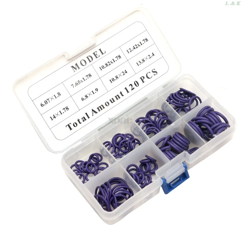 120 шт. HNBR резиновая шайба для автомобильного кондиционера ассортимент