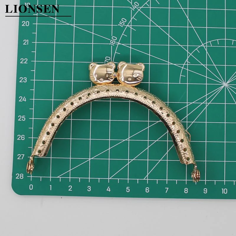 1PCS 8.5 10.5 12.5 CM Light Golden Cat Head Round and Square Metal Purse Frame Handle for Clutch Bag Accessories Kiss Clasp Lock - купить по