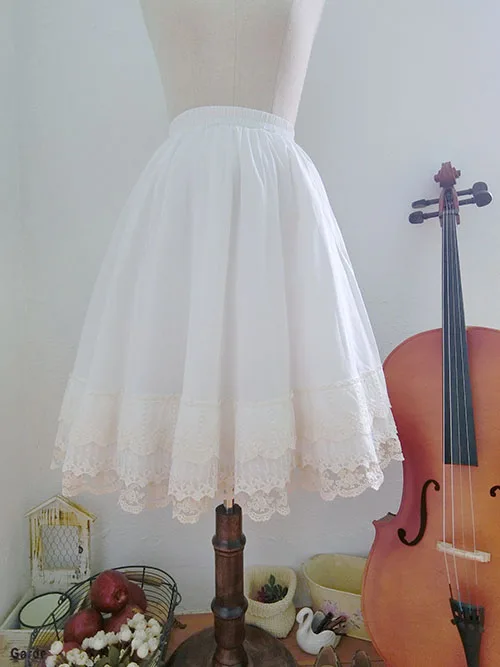 Женская белая многослойная кружевная юбка-американка Mori A-Line | одежда