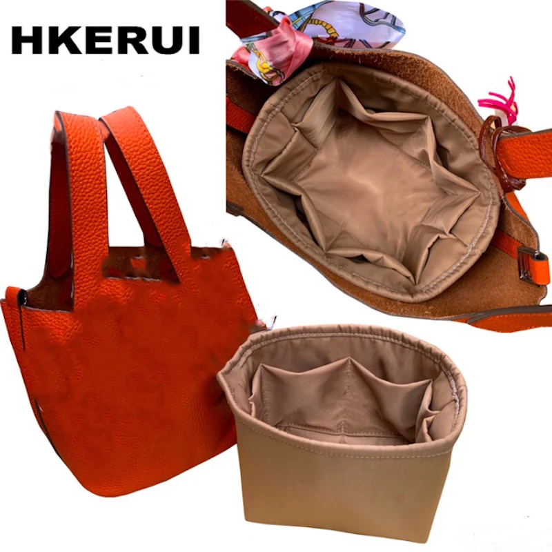 

For Picotin 18 22 26 Insert Bags Organizer Makeup Handbag Organize Inner Purse Portable base shaper Premium nylon (Handmade）