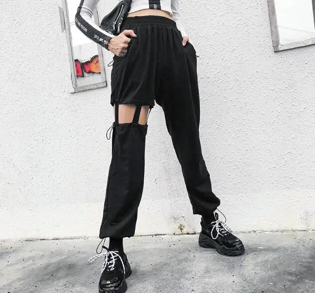 

Cultiseed Women Irregular Hollow Sweater Pants Trousers Female New Fashion Long Pant Ladies Holiday Loose Casual Penil Pants