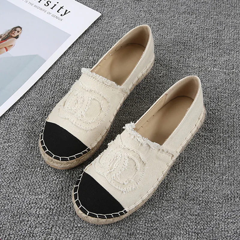 Bonjean/парусиновая обувь женские эспадрильи без застежки удобные лоферы с круглым
