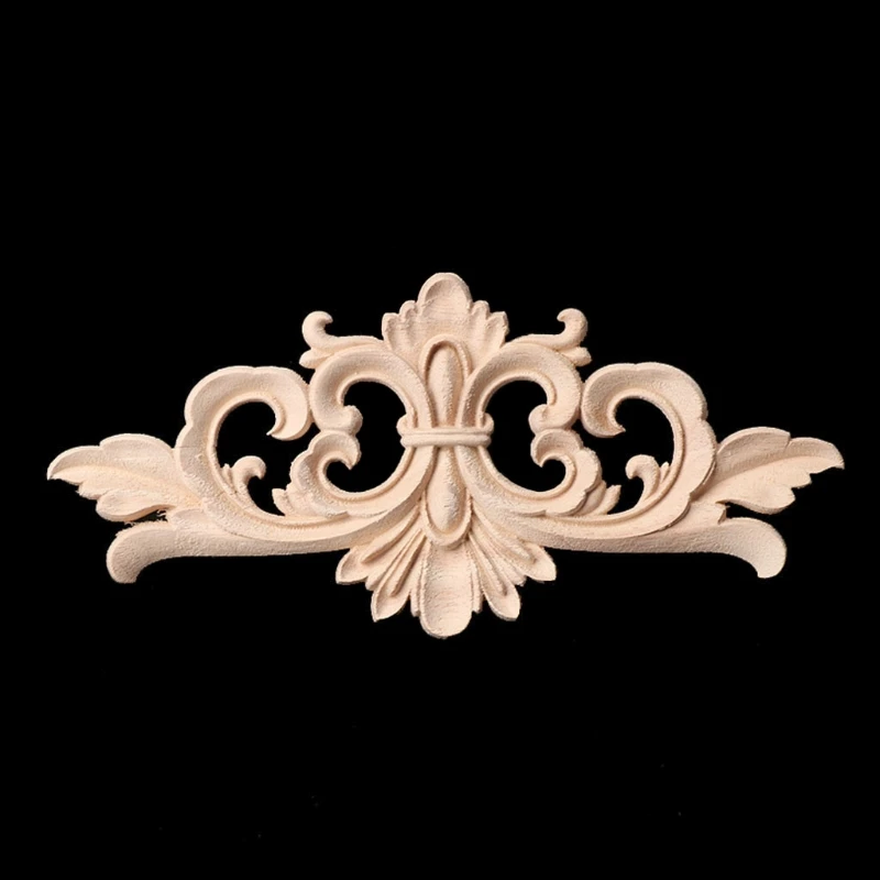 

Wood Carved Corner Onlay Applique Frame Decoration Furniture Unpainted Home 23GB