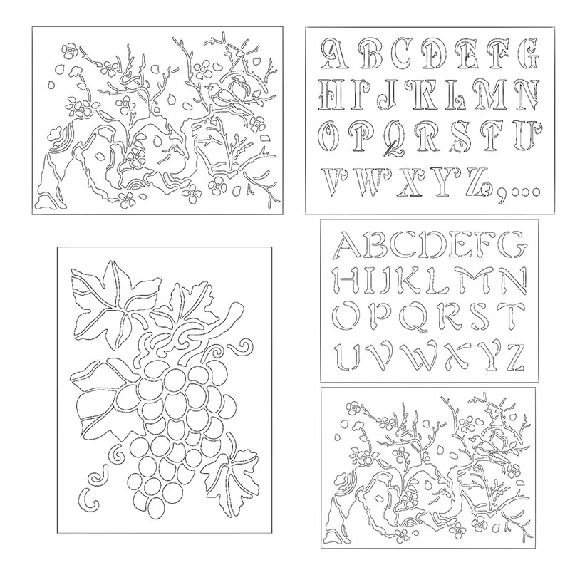 

6*8 Inch A-Z Alphabets Stencils for DIY Scrapbooking Decorative Embossing DIY Paper Card Craft Plastic Templates Drawing Sheets