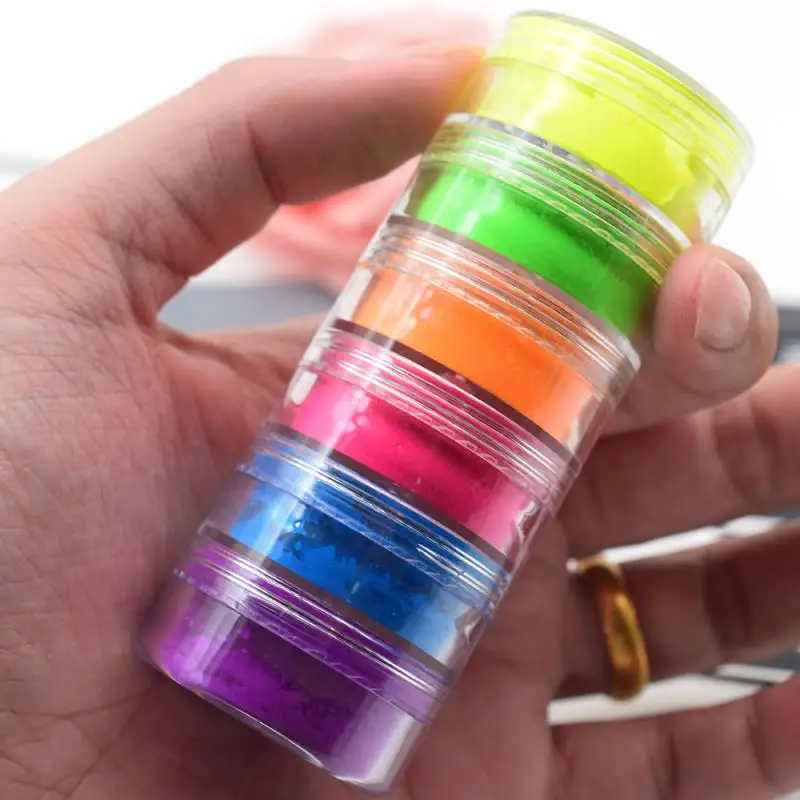 6 Цвет/набор микс неоновый Пигмент Тени для век макияж Палитра Блеск матовые тени