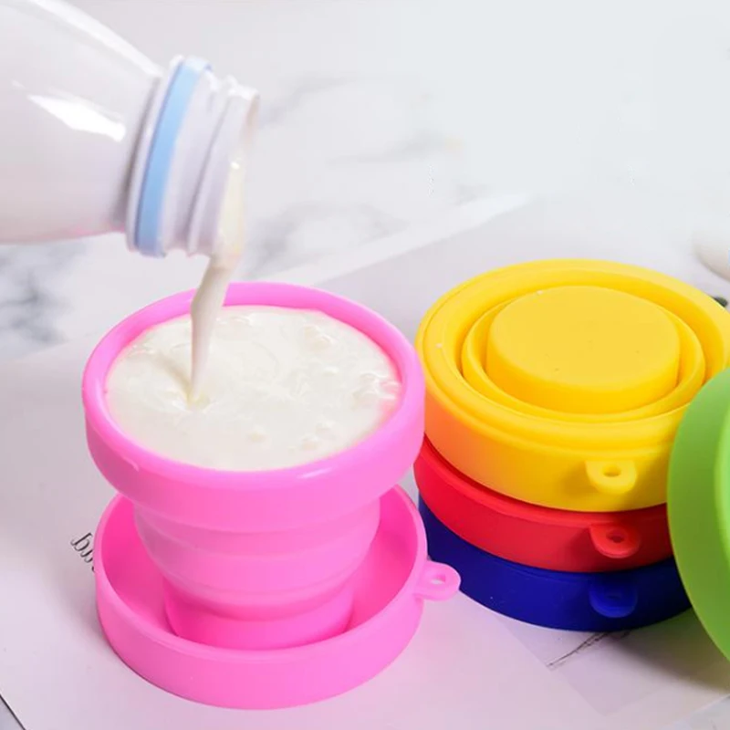 Портативная силиконовая Выдвижная складная чашка телескопическая для улицы