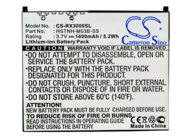 Cameron sino 1400 мА/ч, батарея для hp iPAQ hx2000 hx2100 hx2110 hx2115 hx2190 35H00041-01 35H00042-00 360136-001 360136-002