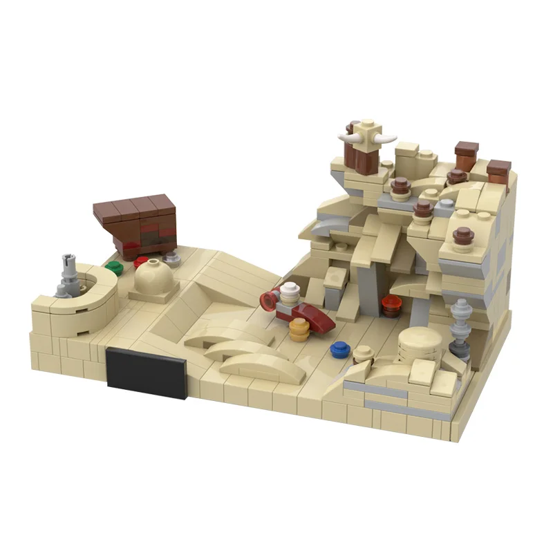 

MOC Space War Movie Tatooine A New Hope Desert Street View Architecture Model Building Blocks Bricks Education Toys For Kid