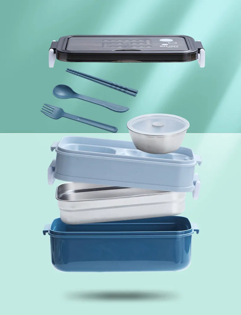 Новый Ланч бокс Bento Box для студентов офисных работников двухслойный с подогревом