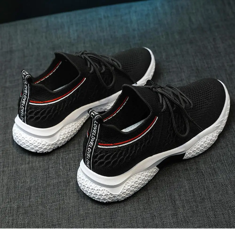 Вязаная Повседневная обувь Женские кроссовки Модная женская из дышащей сетки
