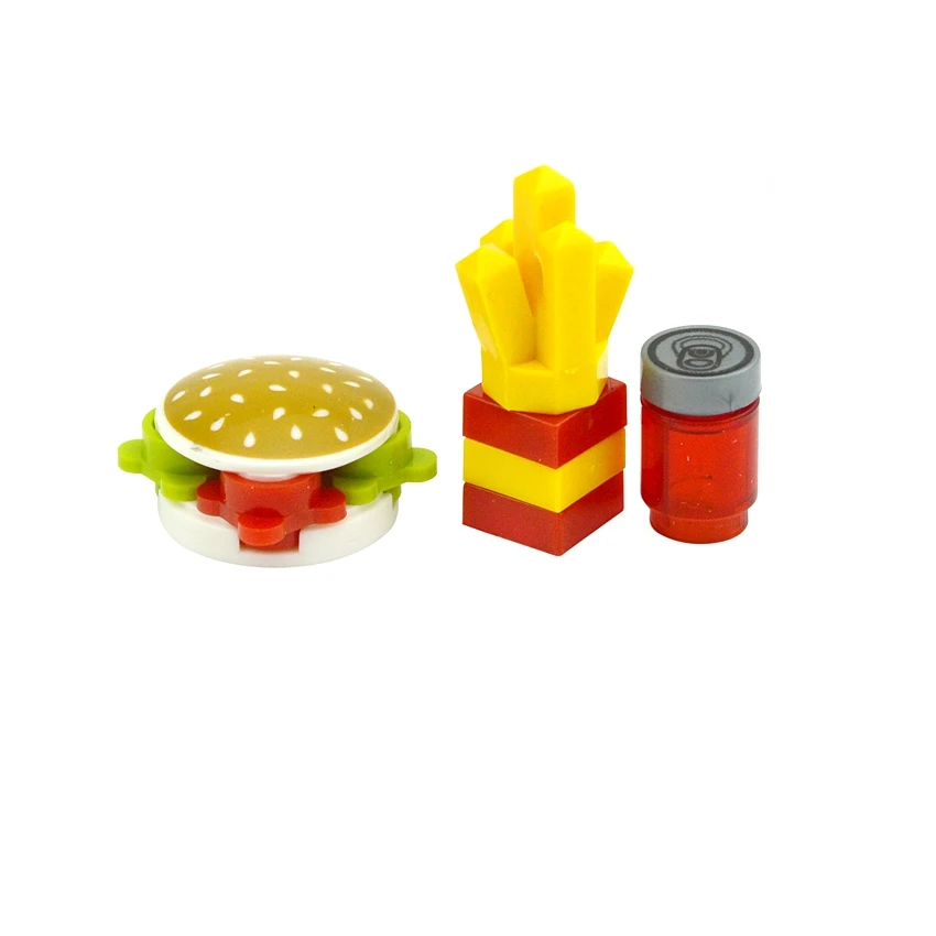 Конструктор MOC с гамбургерами чипсы городской конструктор фаст-фуд детали