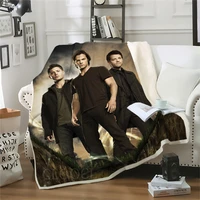 cloocl thicken blanket supernatural movie character printed throw blankets for beds teenager home decoration fashion adult quilt