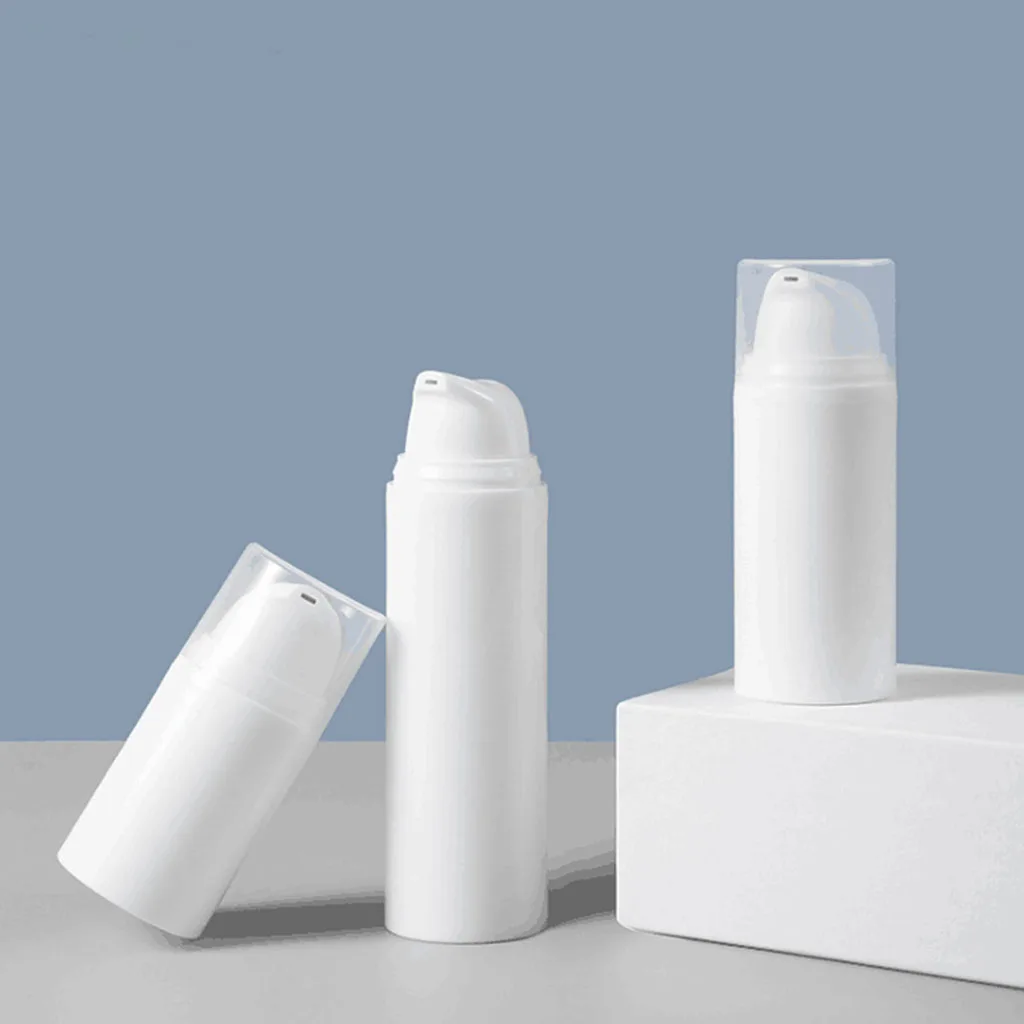 Белая пластиковая Вакуумная бутылка 15 мл с помпой в форме головы пингвинов