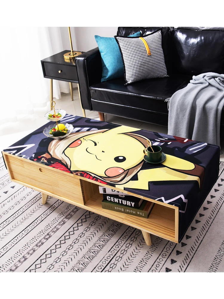 

Net red Pikachu table mat coffee table cover cloth personality printing mat cartoon animation table runner table cloth full cove