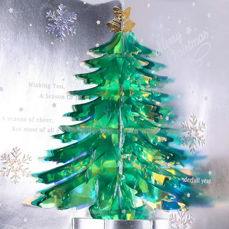 

Трехмерная Рождественская елка, поздравительная открытка, блестящая мечтательная поздравительная открытка, рождественские и новогодние п...