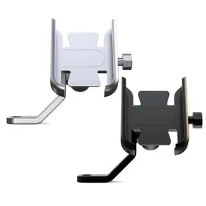 new universal alumnium alloy metal phone holder bicycle handle bar cellphone bracket motorcycle rear mirror mounted phone holder free global shipping