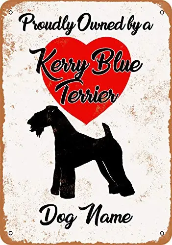 

Metal Sign - Custom Dog Name - Kerry Blue Terrier - Vintage Look