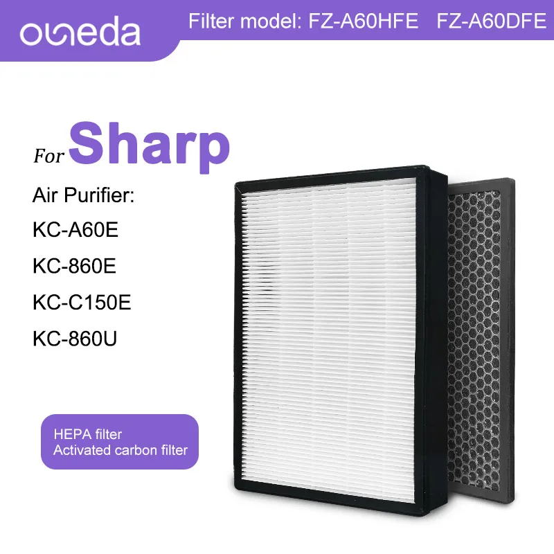 

Air Purifier HEPA Filter FZ-A60HFE FZ-A60DFE For Sharp KC-A60E KC-860E KC-860U Filter Activated Carbon Air Filter Home Room