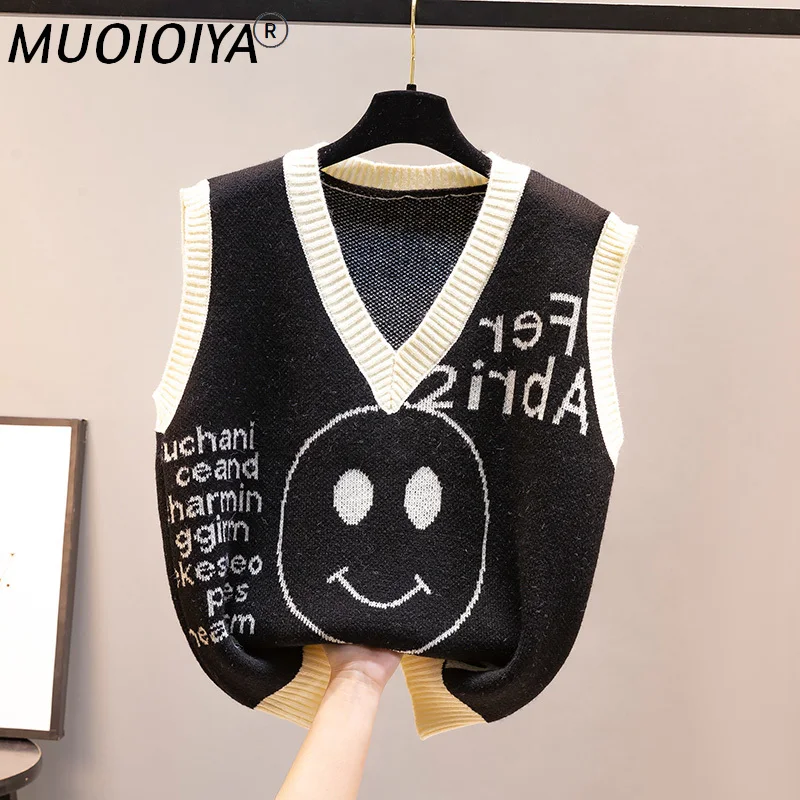 

Трикотажный жилет, свитер, женский модный Повседневный шикарный уличный свитер без рукавов с V-образным вырезом, топ, женская одежда, трикот...