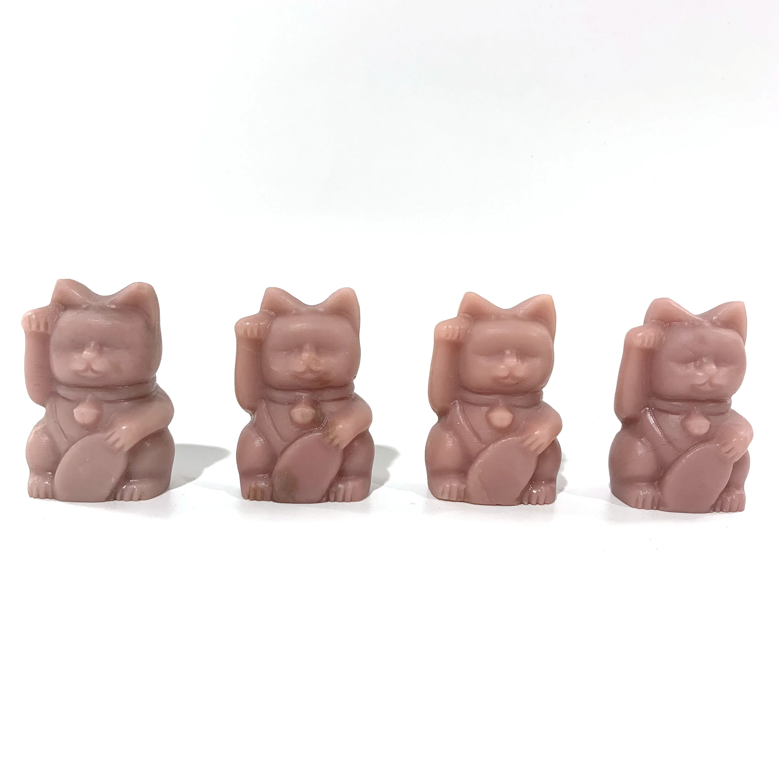 Натуральный кристалл розовый опал ручная работа счастливая кошка креативные
