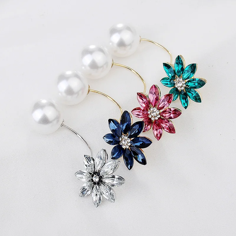 Корейский высококачественный кристаллический защитный булавка на воротник для