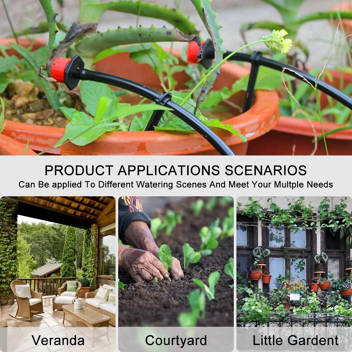 

25M Automatic Self Watering Kits Micro Drip Irrigation System Adjustable Tubing Drip Watering Garden Flowers Sprinkle Hose Kit