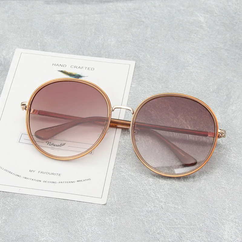 Новинка 2019 круглые солнцезащитные очки Ретро стиль большая коробка дикие