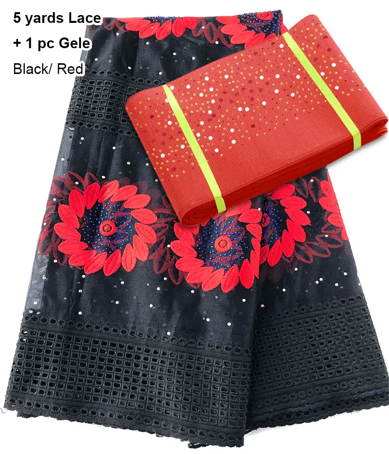 5 ярдов Африканское французское кружево красивая Тюлевая ткань подходящие камни