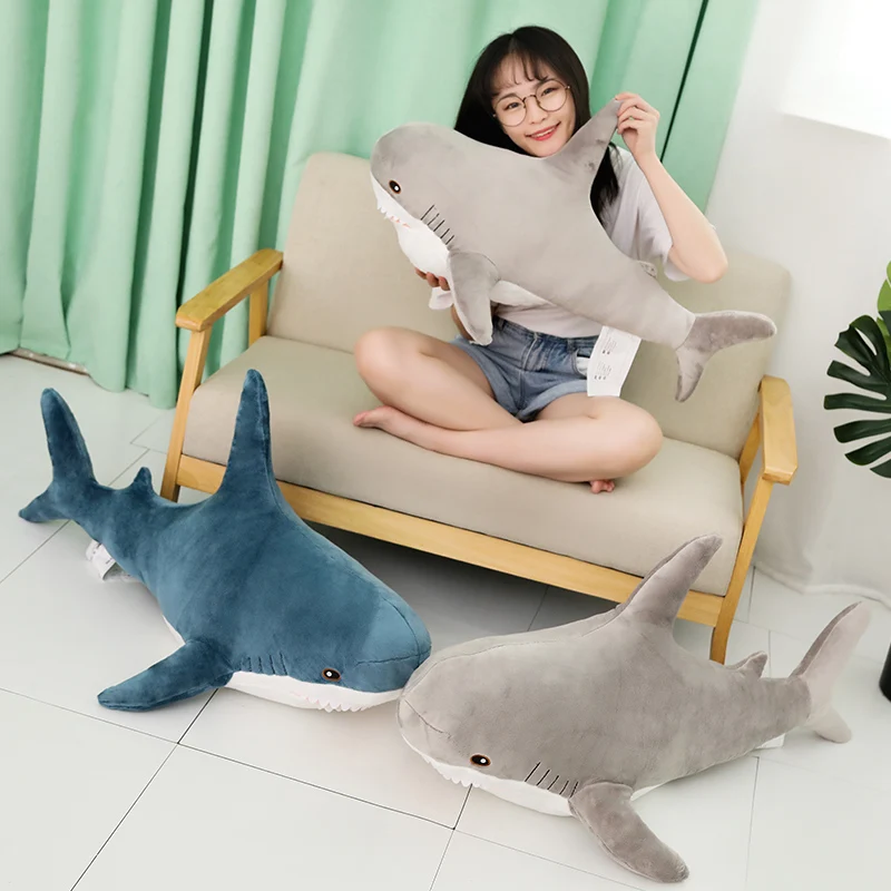 

45-140cm Giant Plush Shark From Russia Shark Plush Toys Stuffed Dolls Soft Animal Pillow Kids Baby Toys For Girl Birthday Gift