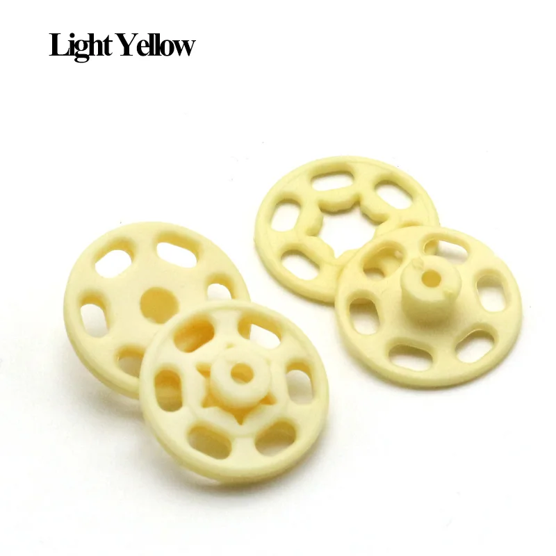 Light Yellow 15 шт. 7 мм/10 мм/13 мм/15 мм/18 мм/21 мм маленькие абс пластиковые оснастки крепеж пресс-Кнопка шпильки Швейные аксессуары - Цвет: Light Yellow