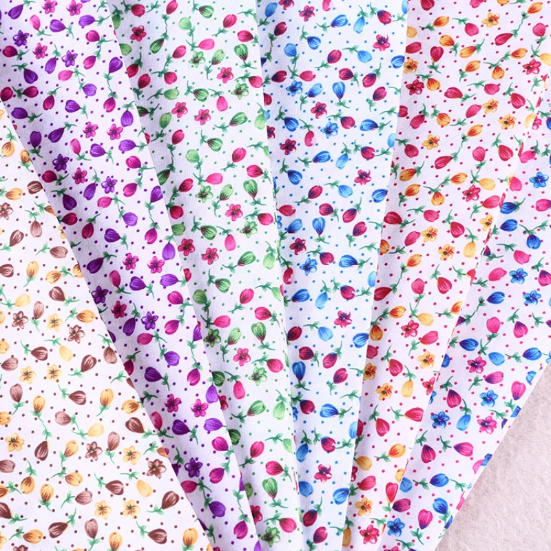 

Floral Pure 100% Cotton Fabrics By The Meter for Sewing Clothes Children Skirt Dress Flower Pattern Printed Patchwork Meterial