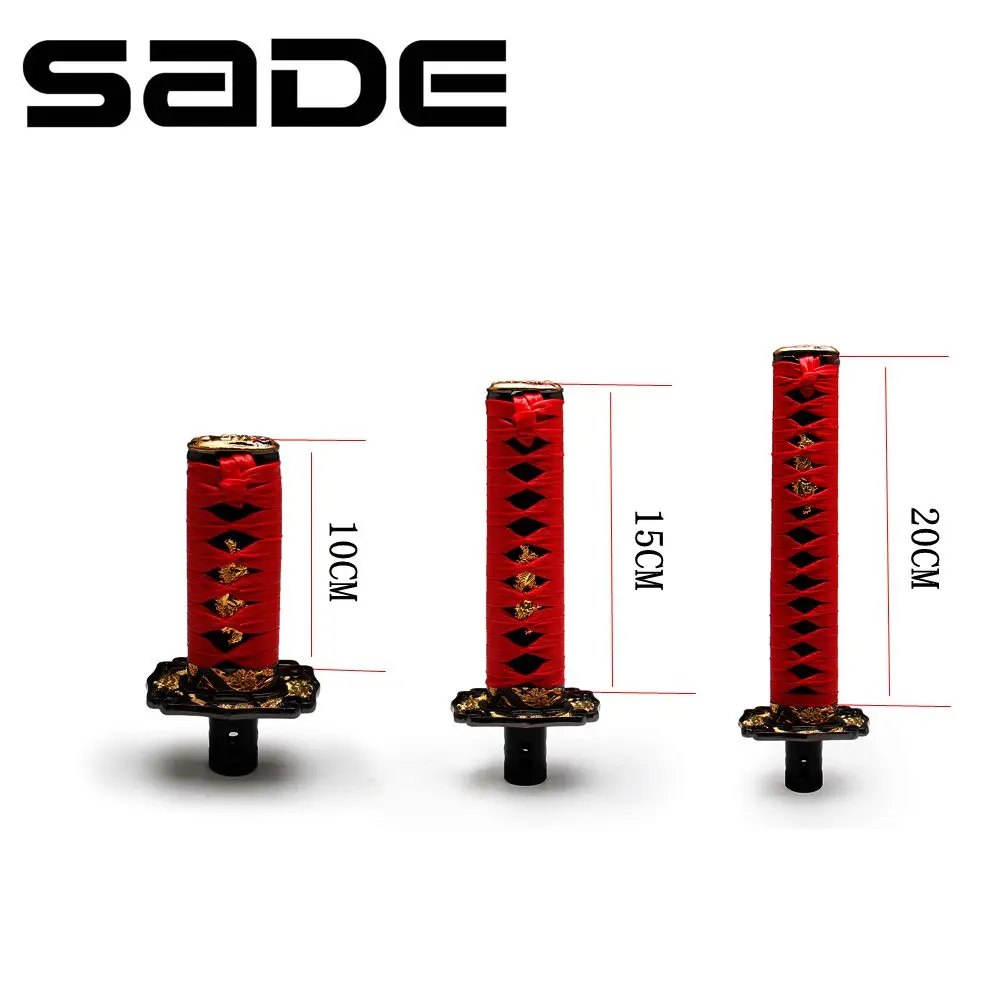 

Samurai Sword Leather Shift Knob Universal For Lock/Button Automatic Transmission Katana Square Gear Shifter Lever 100/150/200MM