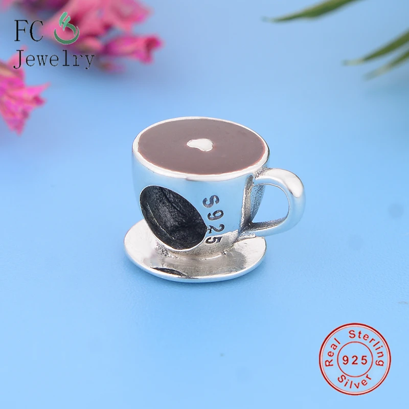 

Подходят оригинальный браслет с шармами подлинное 925 пробы серебро, эмаль, Cofffee чашки шарма бусины для самостоятельного изготовления ювелир...