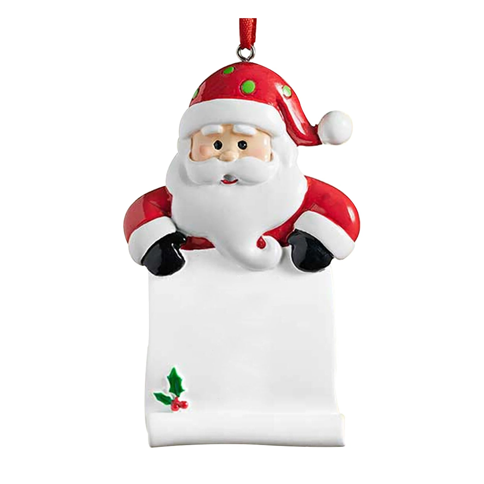 

Santa Claus Holding Parchment Pattern Christmas Tree Resin Hanging Ornament
