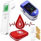 Медицинский портативный монитор здоровья, Пульсоксиметр PR SPO2, Бесконтактный инфракрасный термометр для лба и ушей, тип батареи