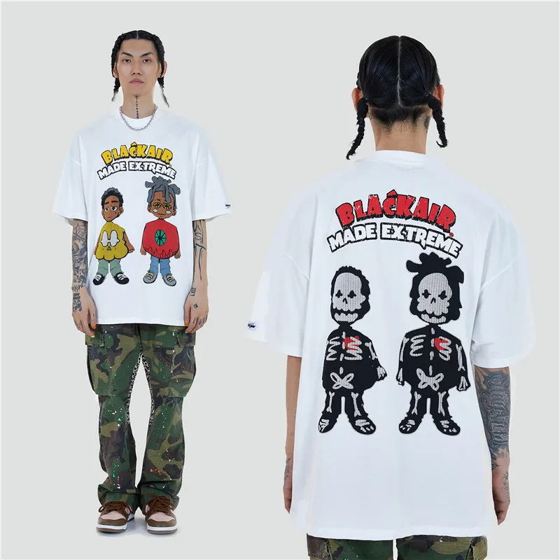 

Mens Hip Hop Cartoons Anime T Shirt Short Sleeve Harajuku Tshirt Oversized Loose T-shirt Cotton Causal Streetwear Tops Tees