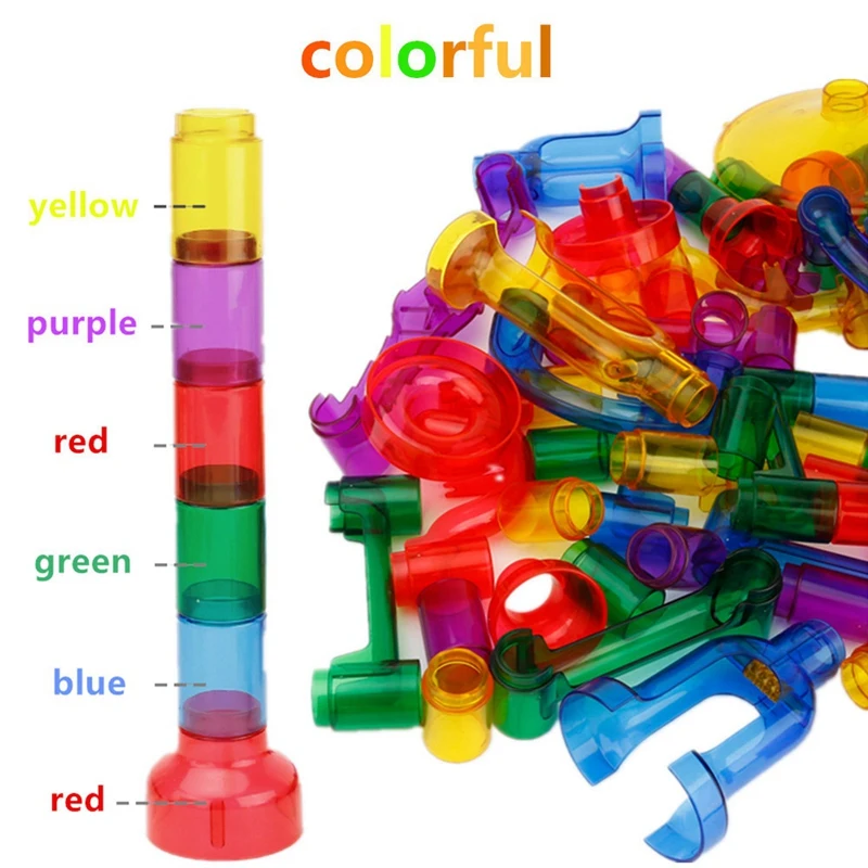 

122 Pcs DIY Marble Race Run Maze Balls Track Blocks Sets & 1set Kids Tool Bench Toy Set Construction Toy Workbench