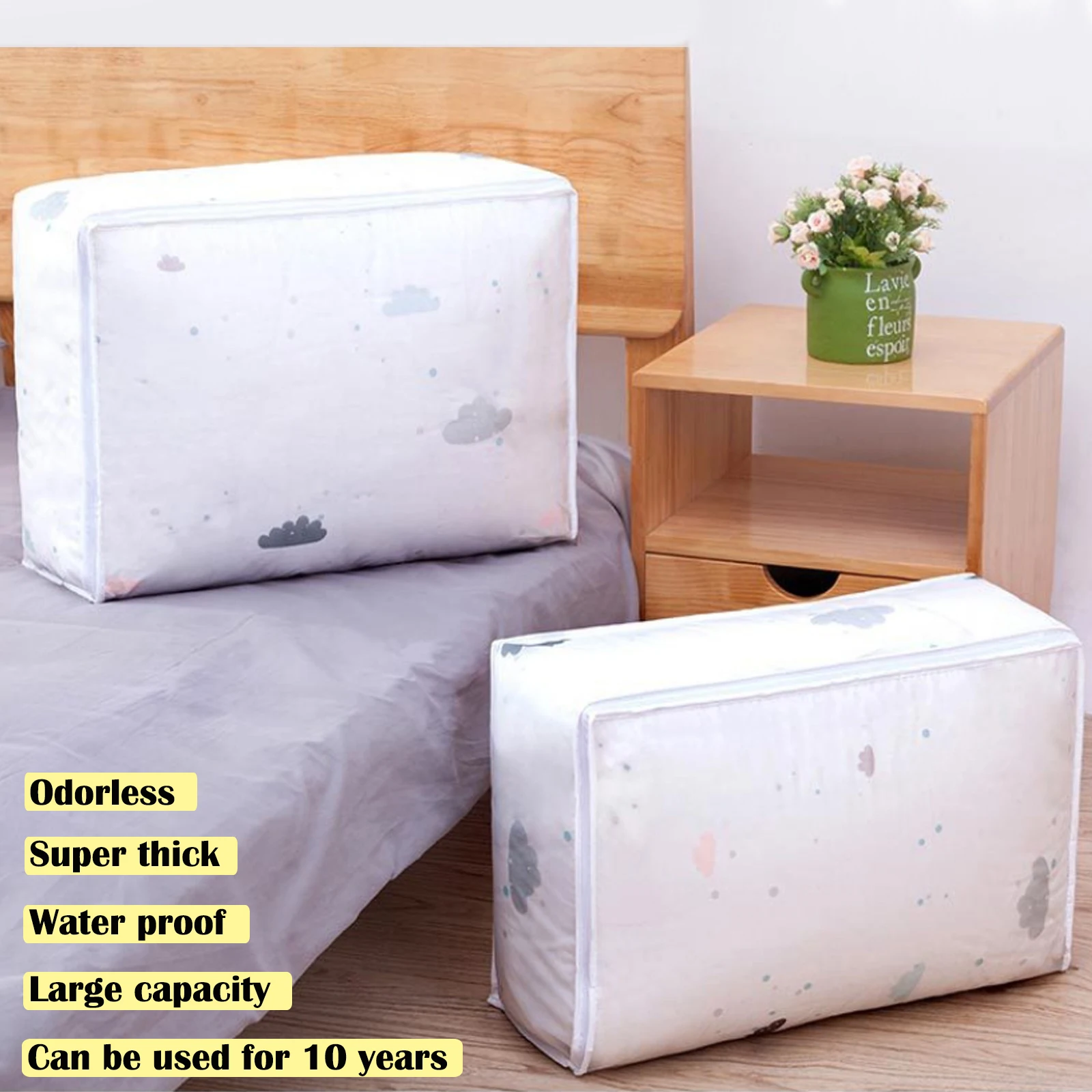 

Waterproof Portable Clothes Storage Bag Organizer Folding Closet Organizer For Pillow Quilt Blanket Organizer Bag Wholesale