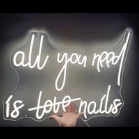 custom led all you need is love nails neon sign beauty bar shop business signs indoor decor bedroom wall decor