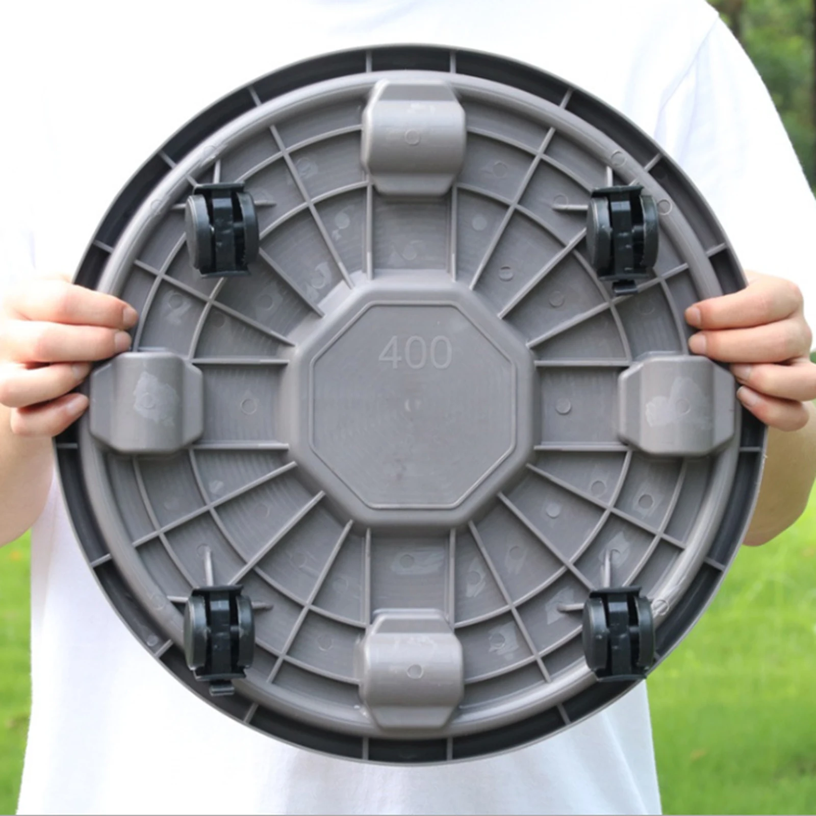 Круглый пластиковый поднос цветочного горшка лоток подвижный держатель