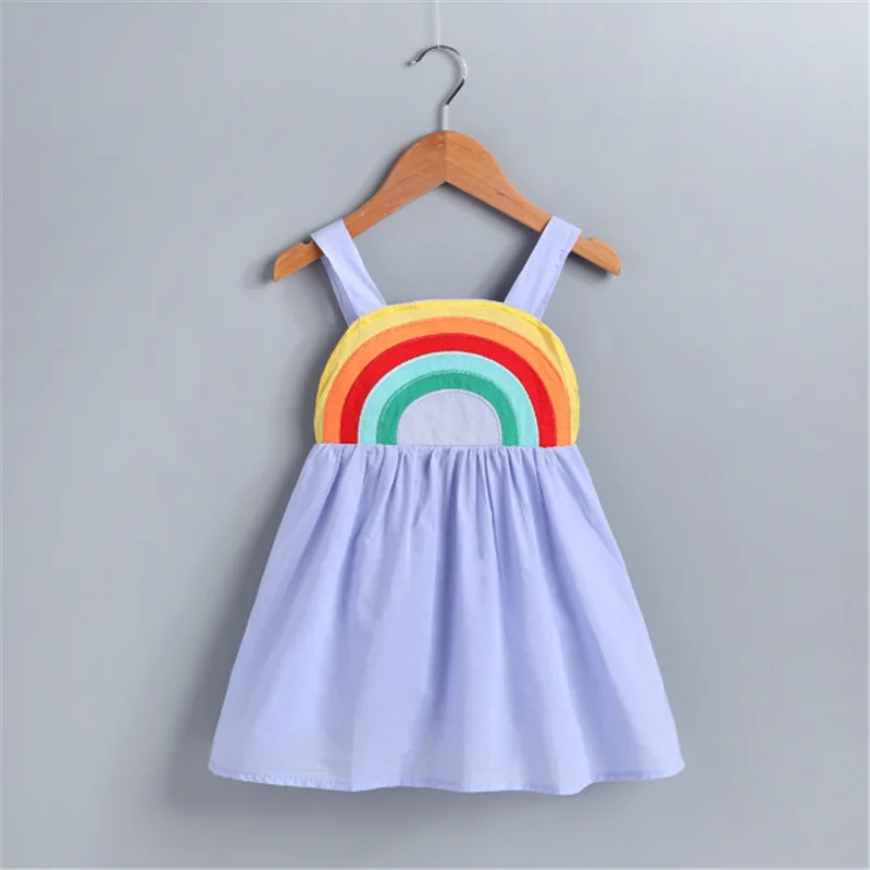 Baby Girls Dresses summer Babys Dress Toddler Summer Princess Kids Party Suspender Rainbow Print | Детская одежда и обувь