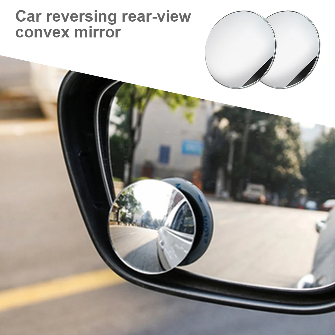 

2pcs 360 Degree Universal wide angle Round blind spot mirror Rotable Rimless Car Rearview Convex Mirror for parking safety
