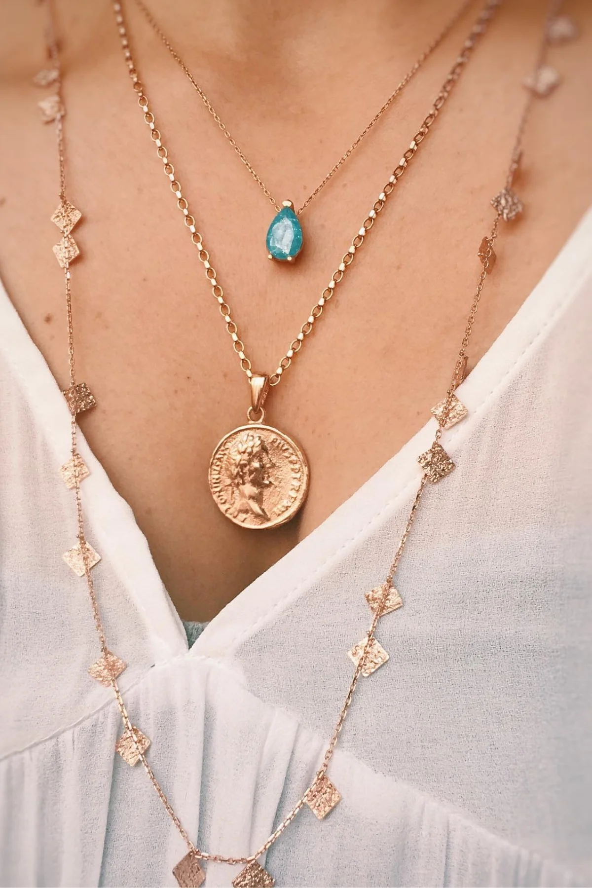 

Coin necklace thick chain 925 sterling silver women pendant necklace