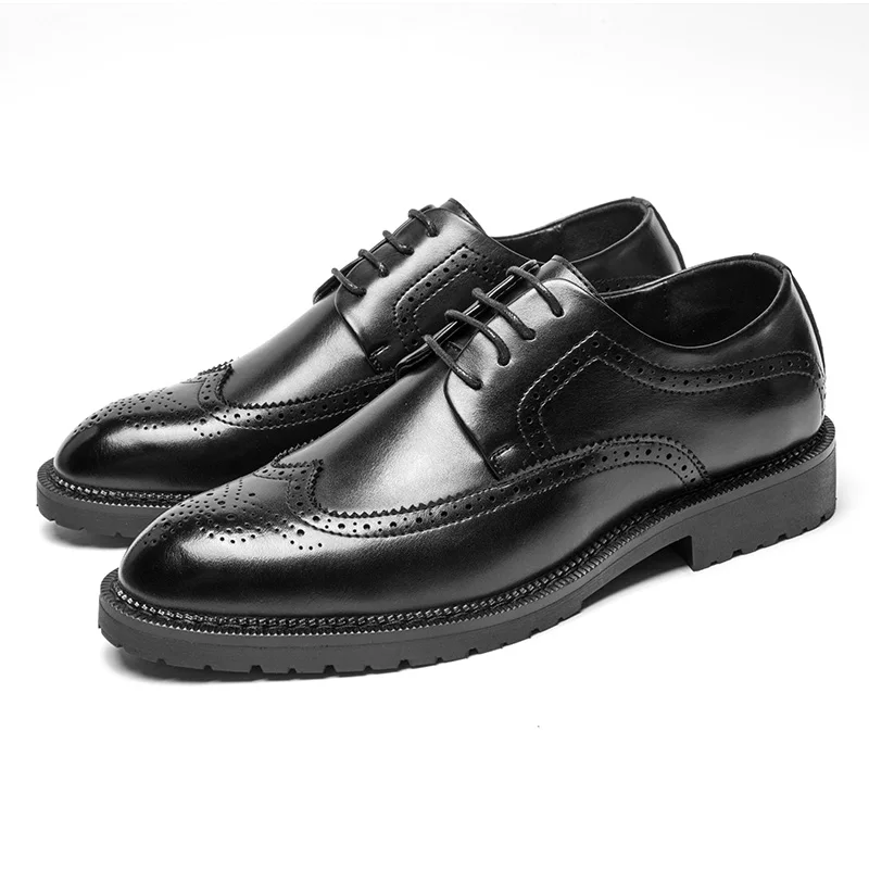 Мужские модельные туфли модные броги мужские деловые кожаные роскошные