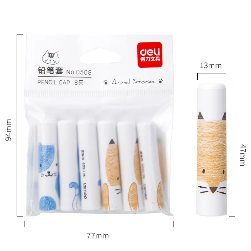 

6 Pcs/lot Pencil Cap Cute Kawaii Ice Cream Pencil Toppers Accessories School Supplies Stationery For Children Kids