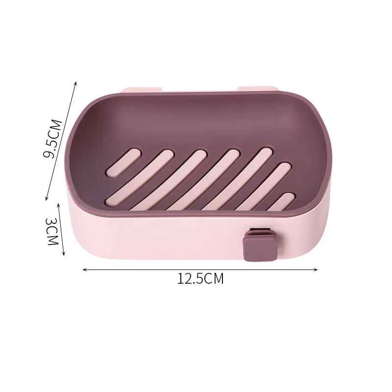 

Creative soap box paste wall-mounted soap box holder cute double-layer drain toilet free perforated shelf soap box